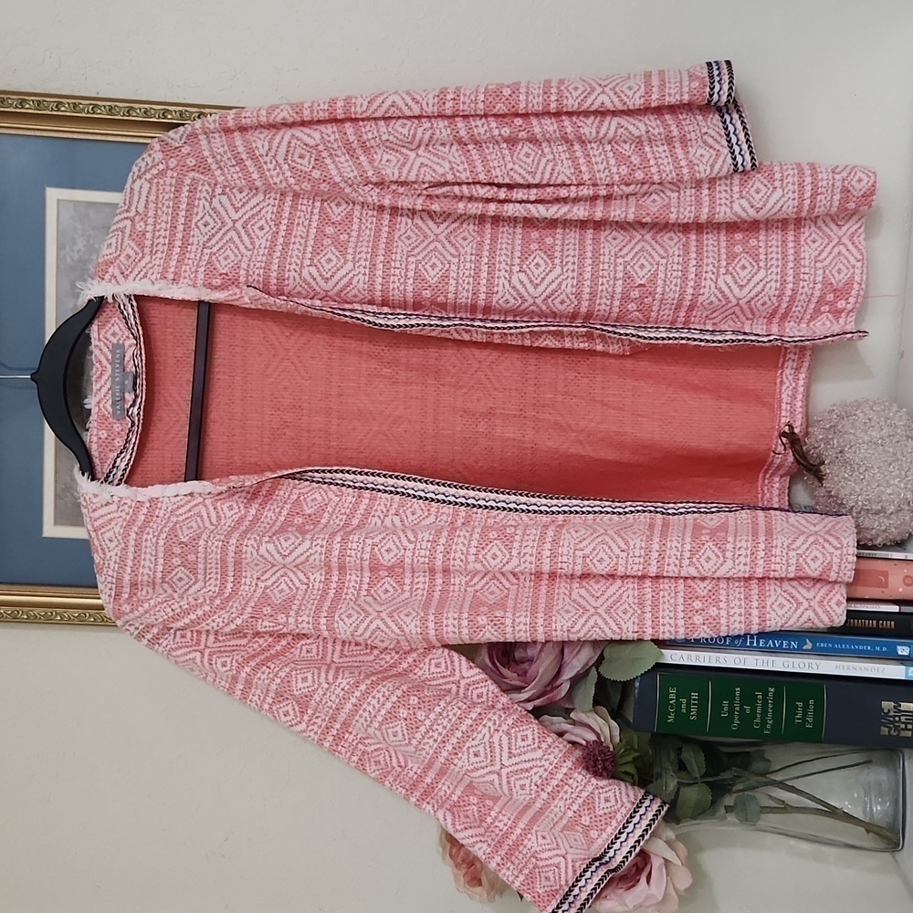 2for$10Aztec Print Blazer Cardigan XL Feminine Career Coastal Church Modest - Picture 13 of 13